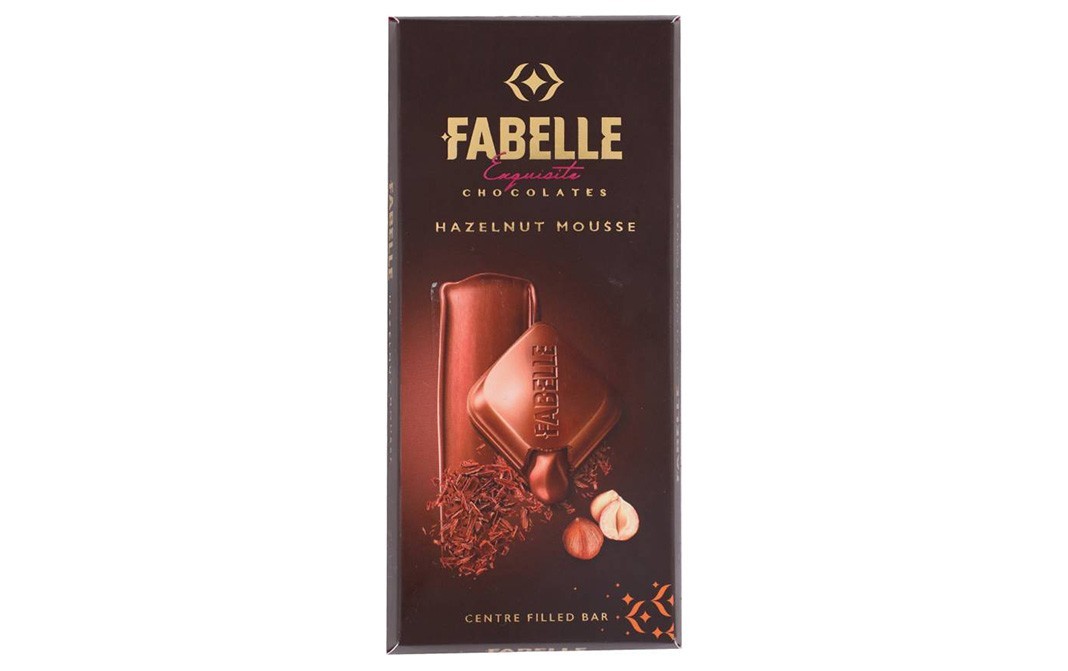 Fabelle Hazelnut Mousse, Centre Filled Bar   Box  127 grams